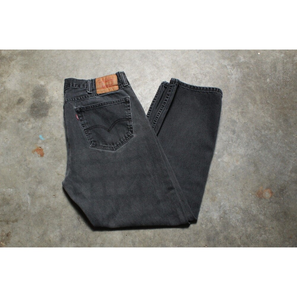 Vintage 90s Levis 505 Black Distressed Jeans - 38" x 31"